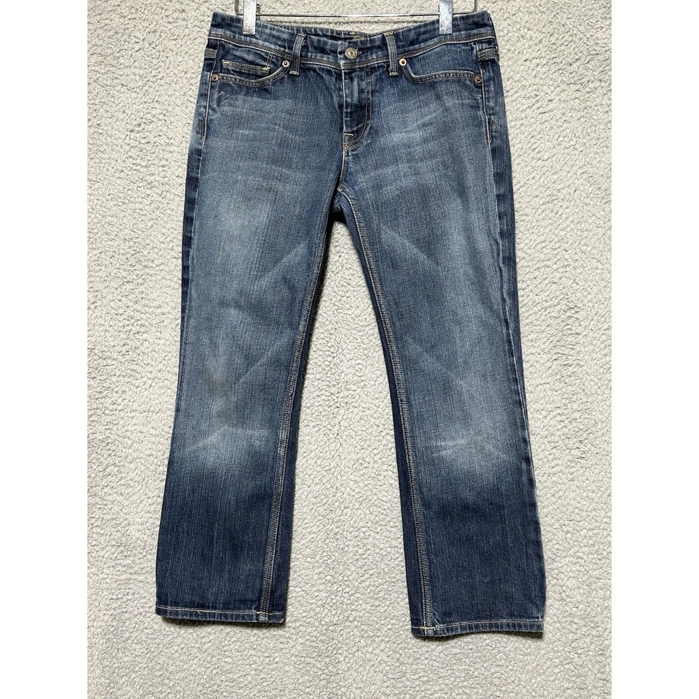 7 For All Mankind Dojo‎ Cropped Capri Jeans Womens 28 Dark Wash Stretch Denim